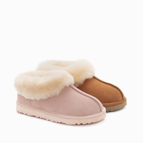 UGG OZWEAR Slippers Collar Unisex Premium Sheepskin Slippers Suede