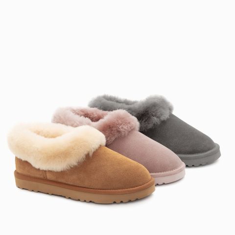 UGG OZWEAR Ugg Slippers Avery Unisex Premium Sheepskin Slippers Suede