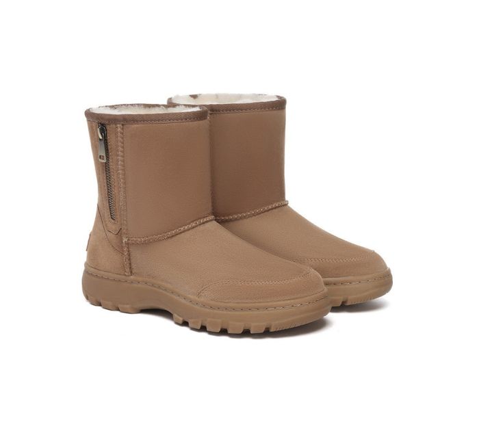 UGG AUSTRALIAN SHEPHERD® Sheepskin Wool Zipper Short Outdoor Boots