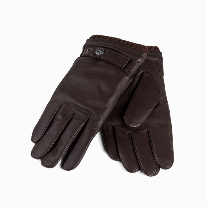 UGG OZWEAR Mens Silver Stud Tab Glove (Touch Screen)-Chocolate-XL