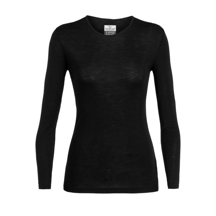 Ozwear Women'S 200 100% Merino Wool Long Sleeve Crew